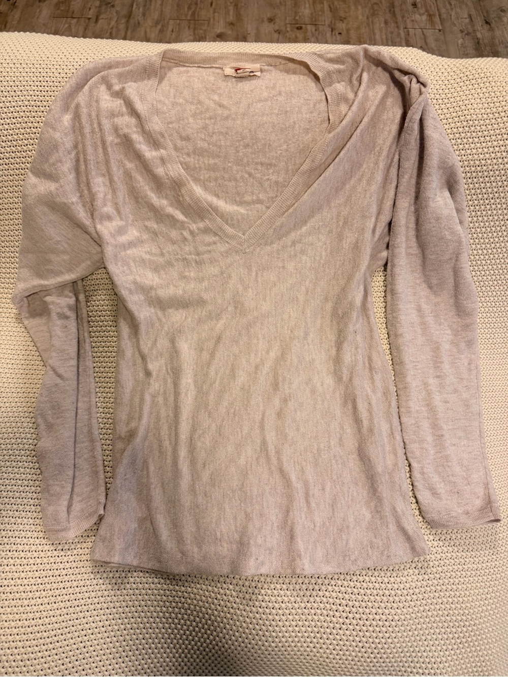 Open Edit cream & tan long sleeve top in size S #opencurves #basics